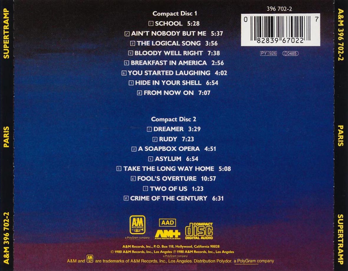 Supertramp  Paris : Back